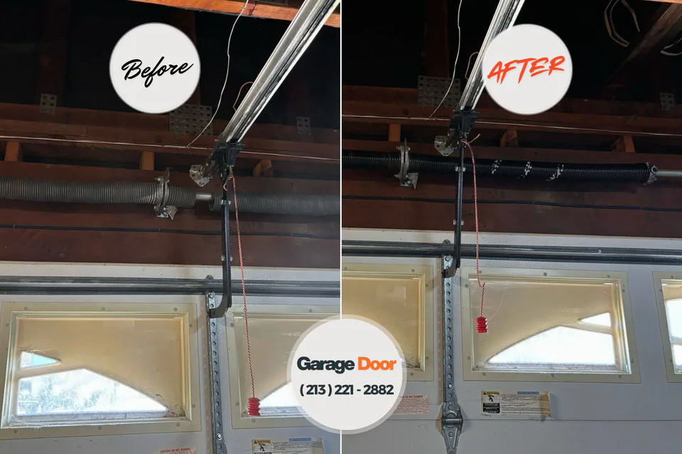 Before and after: garage door repair Union Springs, NY